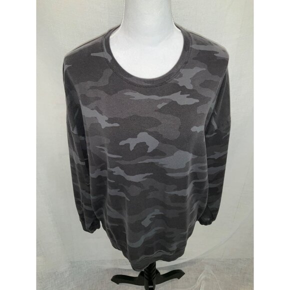Athleta Camo Print Long Sleeve Studio to Street Crewneck Sweatshirt Size L - Picture 2 of 5